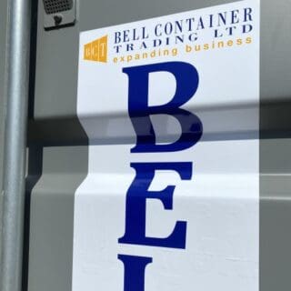 custom stickers on shipping containers. Get a free quote