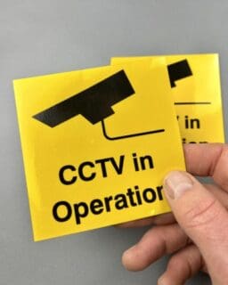 CCTV in operation security stickers