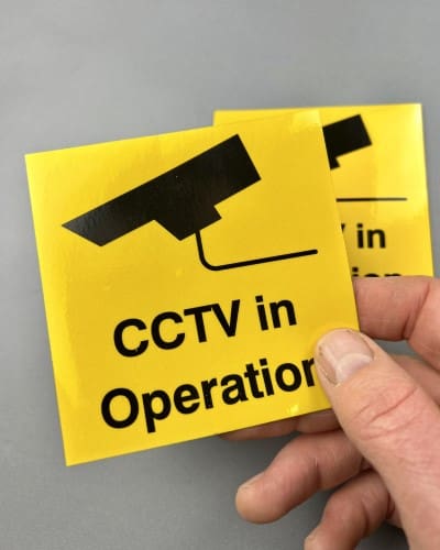 CCTV in operation security stickers