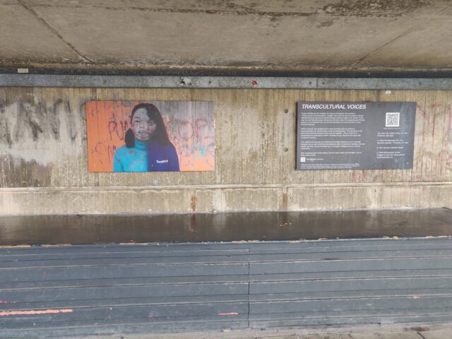 AR poster on a university underpass