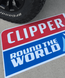 clipper around the world floor sticker