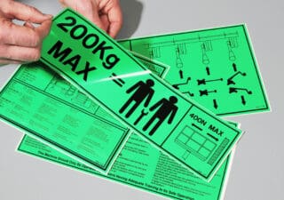 maximum weight vinyl stickers