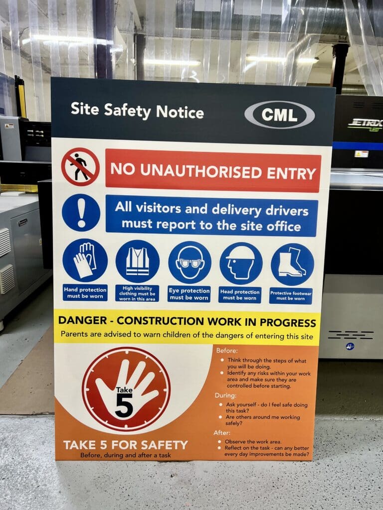 Construction site safety signage