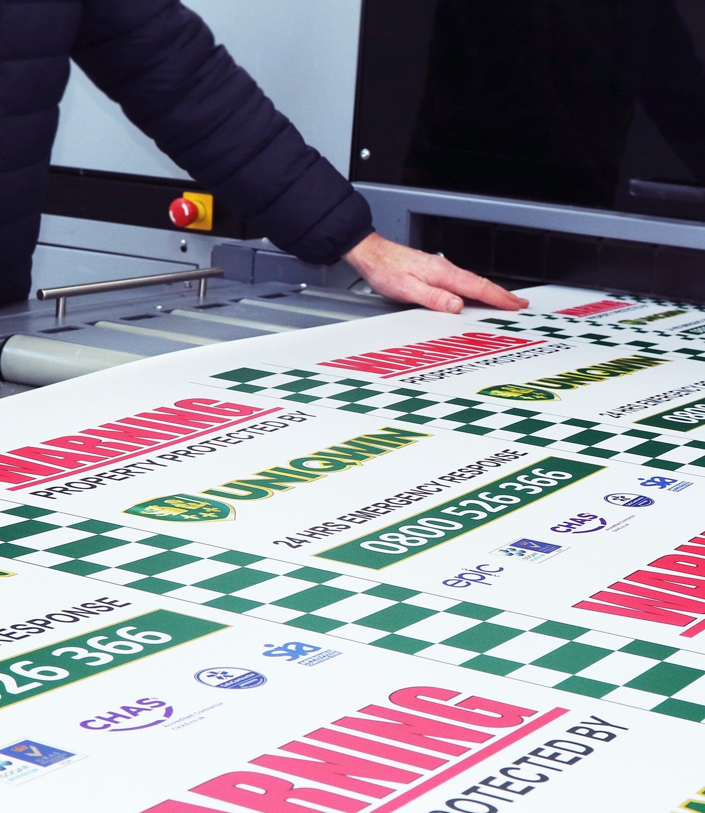 Warning board printing