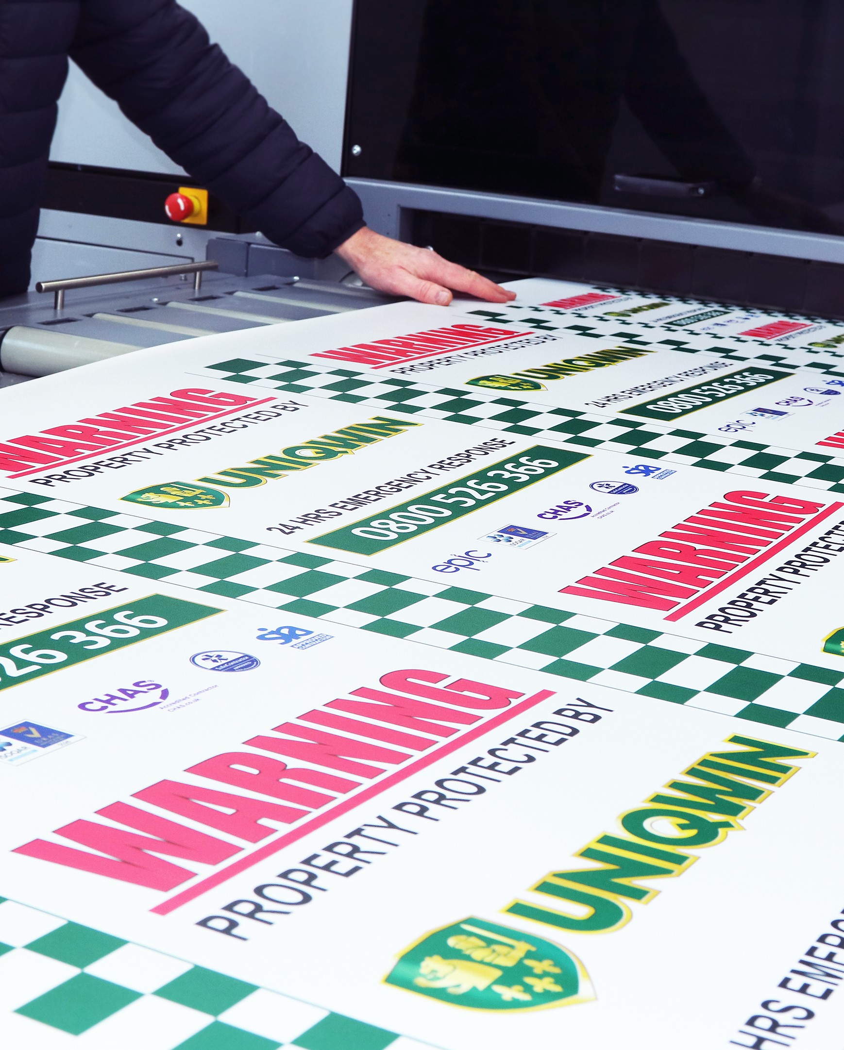 Warning board printing