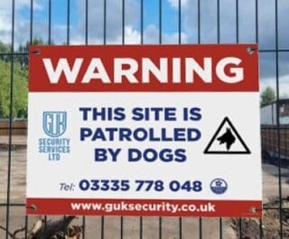 heras fencing printed correx warning signage