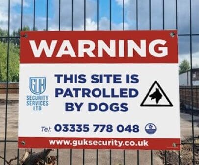 heras fencing printed correx warning signage