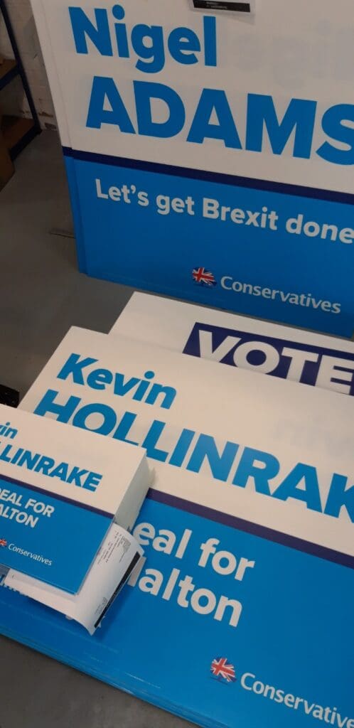 Personalised Conservative candidate campaign boards