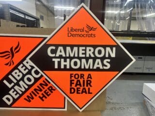 Liberal Democrats Winning here board