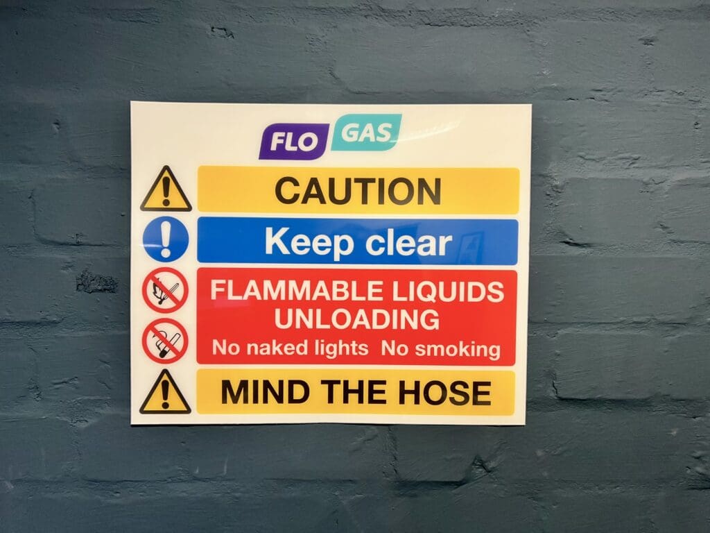 Gas safety sign
