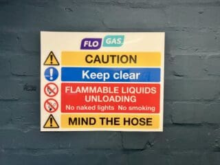 Gas safety sign