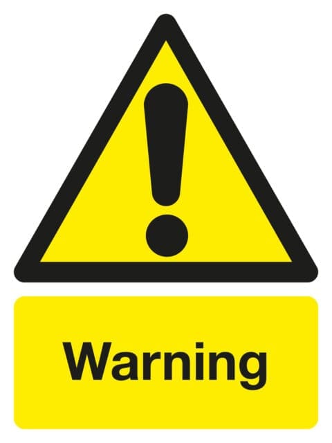 Printed warning sign boards