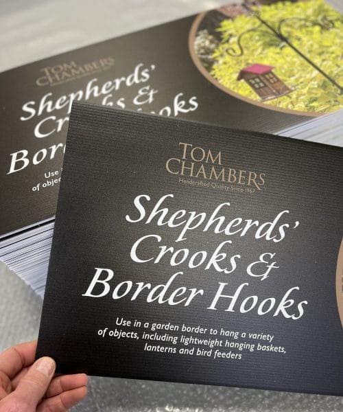 Tom Chambers product header board printed and cut to size ready to display in retail store