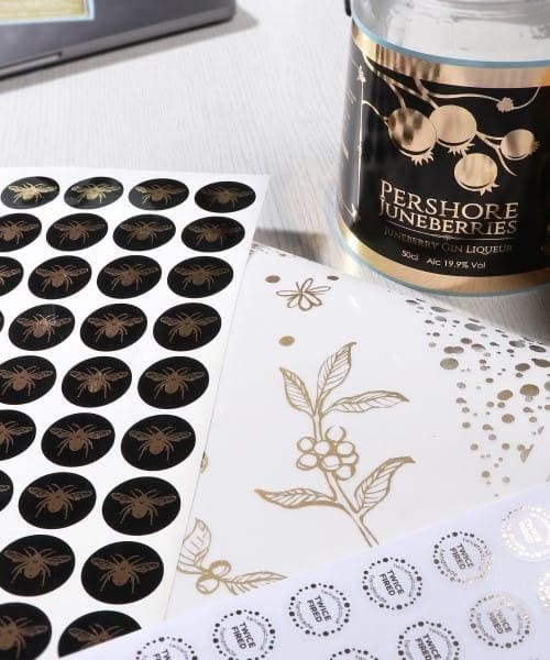 Gold stickers custom printed