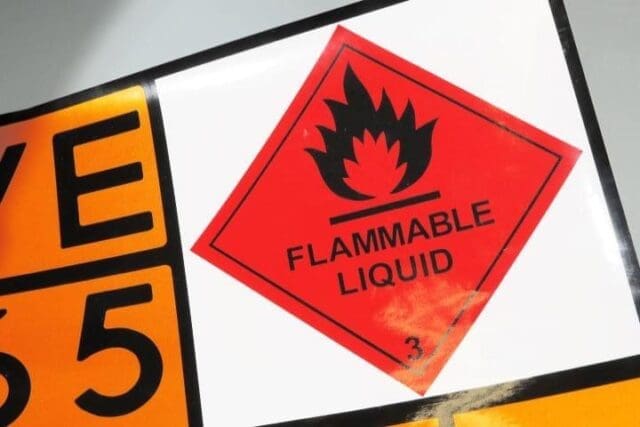 flammable liquid warning sticker
