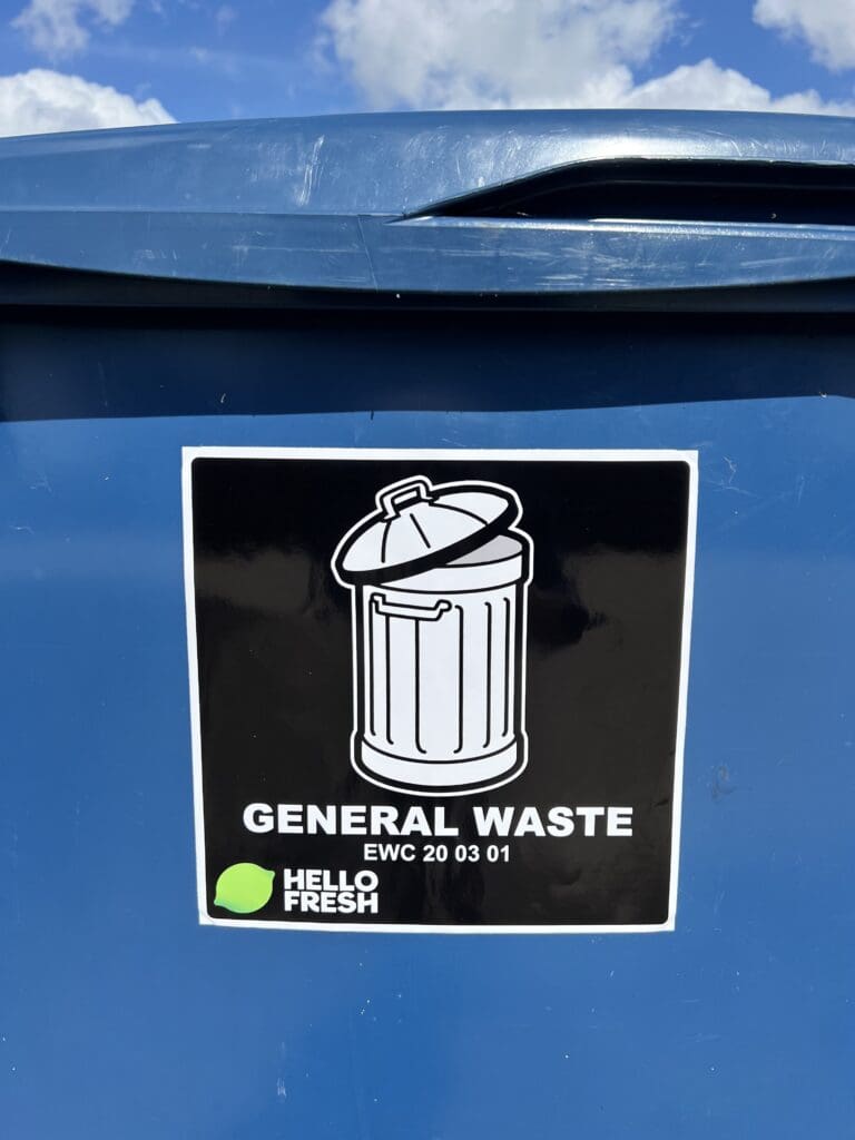 General waste bin stickers