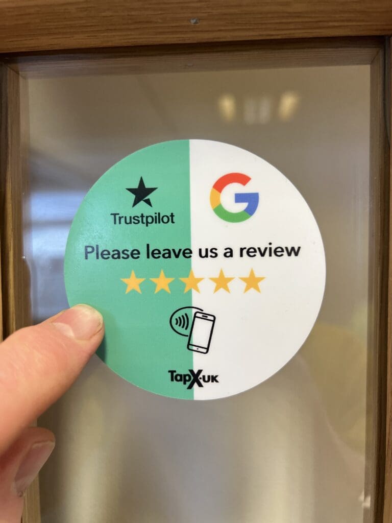 Google leave a review stickers