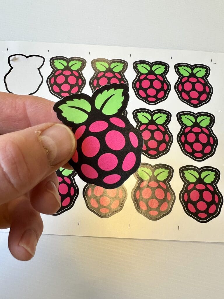 vinyl stickers on a sheet