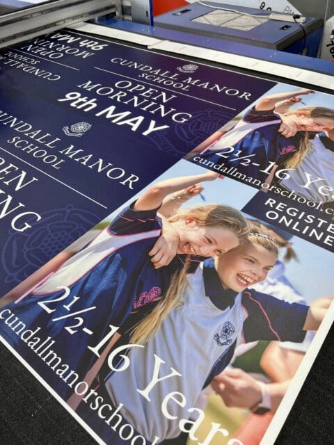 Cundall Manor open day printed sign