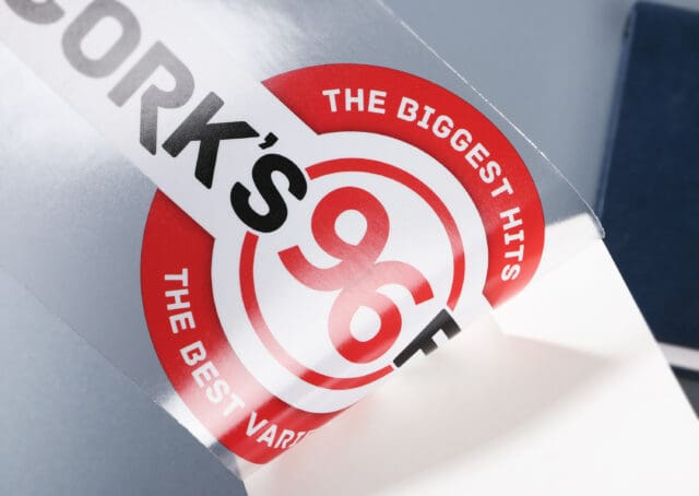Transparent sticker printed with a custom shaped backing white