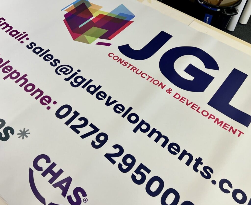 Development site signage custom printed and ready to be installed on site, printed with brand logo and contact details