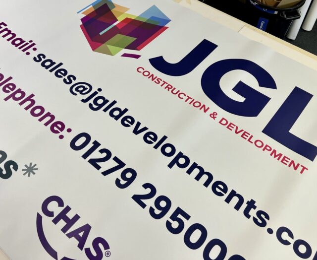 Development site signage custom printed and ready to be installed on site, printed with brand logo and contact details