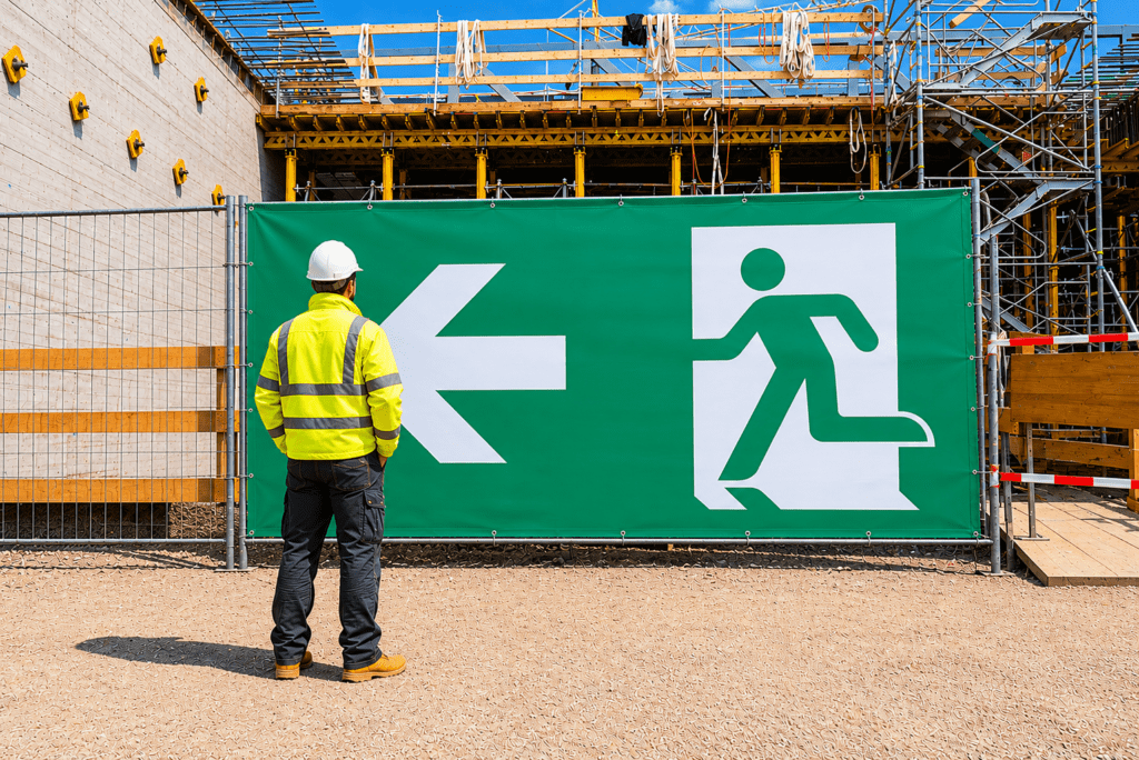 Health and safety fencing banner