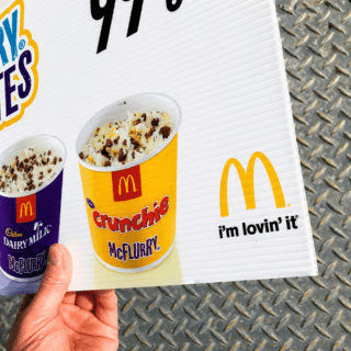 Branded promotional Correx signs printed