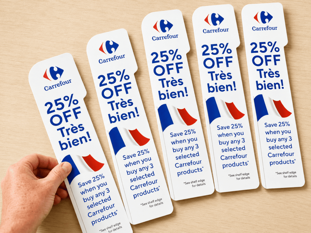 double sided shelf edge cards