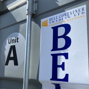 Durable outdoor self storage stickers with strong adhesive for metal container doors